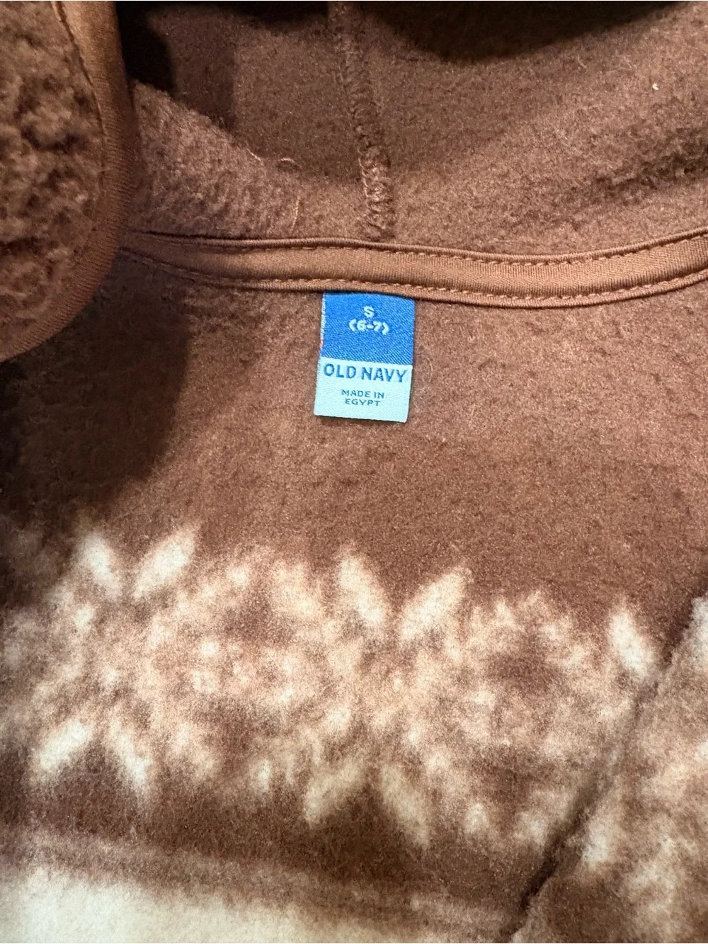 Kids Old Navy Brown & Cream Hooded Bear Fleece Zip Jacket